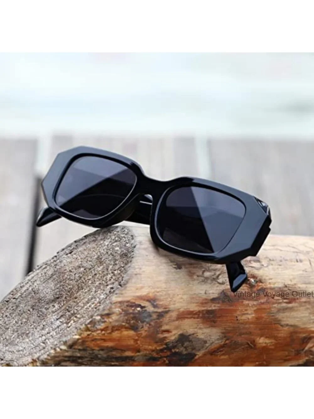 Retro Rectangular Sunglasses UV400 Metal Frame Unisex Driving Travel Shades